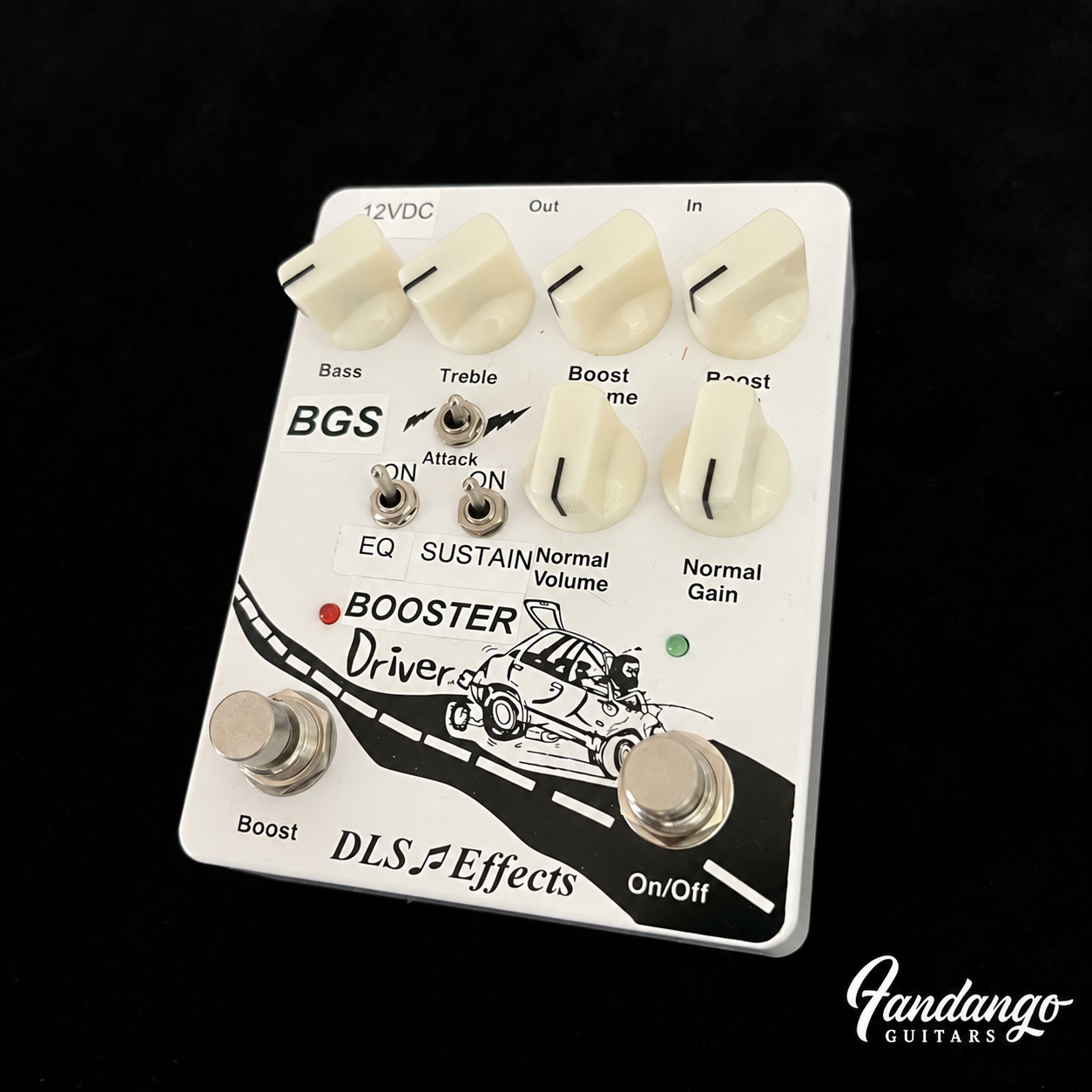 DLS Boost-Gain-Sustain pedal designed for Alex Lifeson and the Rush R40 tour