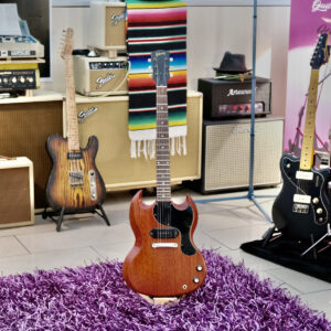 Rare early-1965 Gibson SG Junior in original Cherry Red finish with wide nut and P-90 pickup